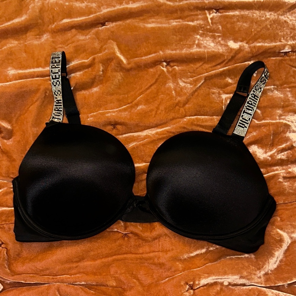 Victoria's Secret Black Bra with Embellished Straps